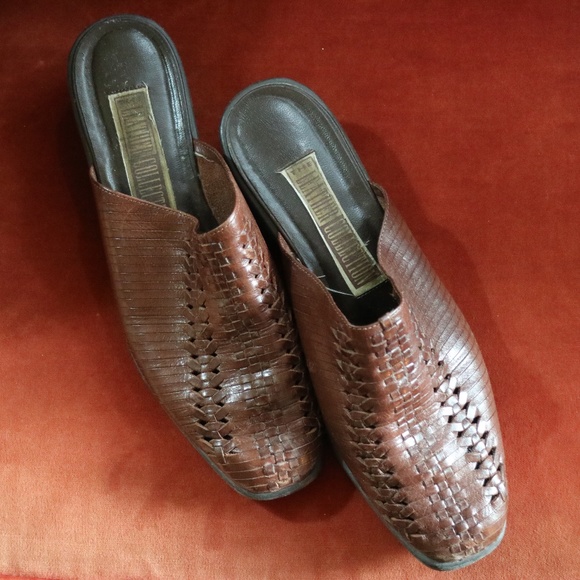 Woven Leather Mules - Picture 1 of 2